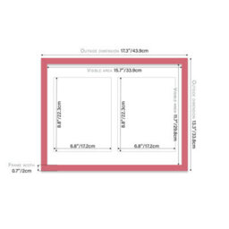 16X12 Inch 2 Opening Photo Collage Frame, Display Two 9X7 Inch Photos, Multi Aperture Family Picture Frame, Pink - thumbnail 4