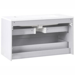 Wyld And Coco Wall-Mounted Vanity Unit & Resin Basin Grey 100 X 46 Cm With 2 Soft-Close Drawers - thumbnail 6