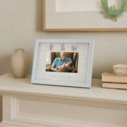 Happy Homewares Modern Grandson 4X6 White Picture Frame With Silver Foil Falling Dots - thumbnail 5