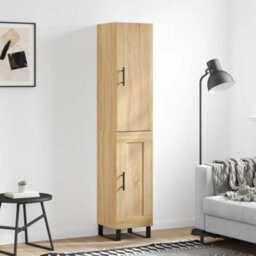 Berkfield Highboard Sonoma Oak 34.5X34X180 Cm Engineered Wood - thumbnail 1