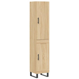 Berkfield Highboard Sonoma Oak 34.5X34X180 Cm Engineered Wood - thumbnail 2
