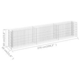 Berkfield Gabion Raised Bed Galvanised Steel 270X30X60 Cm - thumbnail 7