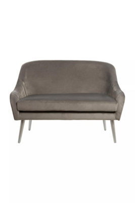 Premier Housewares Interiors By Premier Elegant Grey Velvet Sofa, Modern 2 Seater Sofa, Comfortable Grey Velvet Upholestered Sofa For Sitting Areas - image 1