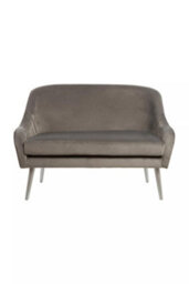 Premier Housewares Interiors By Premier Elegant Grey Velvet Sofa, Modern 2 Seater Sofa, Comfortable Grey Velvet Upholestered Sofa For Sitting Areas - thumbnail 1