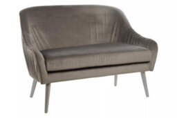 Premier Housewares Interiors By Premier Elegant Grey Velvet Sofa, Modern 2 Seater Sofa, Comfortable Grey Velvet Upholestered Sofa For Sitting Areas - thumbnail 2