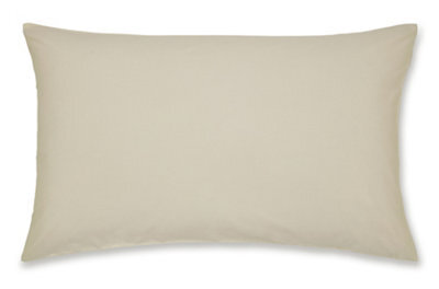 Catherine Lansfield Pillowcases Easy Iron Percale Standard 50X75Cm Pack Of 2 Pillow Cases With Envelope Closure Cream - image 1