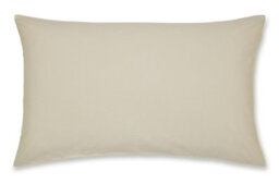 Catherine Lansfield Pillowcases Easy Iron Percale Standard 50X75Cm Pack Of 2 Pillow Cases With Envelope Closure Cream