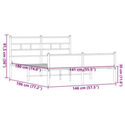 Berkfield Bed Frame Without Mattress Brown Oak 140X190 Cm Engineered Wood - thumbnail 9