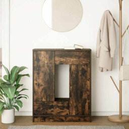 Berkfield Sideboard With Drawers And Doors Smoked Oak 73X31X90 Cm - thumbnail 3