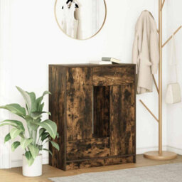 Berkfield Sideboard With Drawers And Doors Smoked Oak 73X31X90 Cm - thumbnail 1