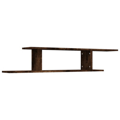 Vidaxl Wall-Mounted Tv Shelf Smoked Oak 125X18X23 Cm Engineered Wood - image 1