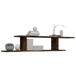 Vidaxl Wall-Mounted Tv Shelf Smoked Oak 125X18X23 Cm Engineered Wood - thumbnail 4