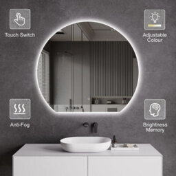 Fino Stone La Roca Full Moon Heated Anti-Fog Led Bathroom Mirror 120Cm - thumbnail 2