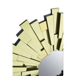 Orsina Sunburst Wall Mirror With Tapered Glass, Modern Home Décor Accent, Statement Mirror With Geometric Frame - thumbnail 3