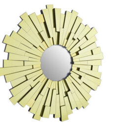 Orsina Sunburst Wall Mirror With Tapered Glass, Modern Home Décor Accent, Statement Mirror With Geometric Frame - thumbnail 2