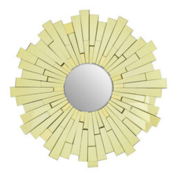 Orsina Sunburst Wall Mirror With Tapered Glass, Modern Home Décor Accent, Statement Mirror With Geometric Frame - thumbnail 1
