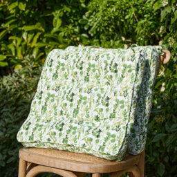 Dibor Set Of 2 Green Square Summer Garden Outdoor Cushion Chair Seat Pad Cushions L45Cm X W45Cm