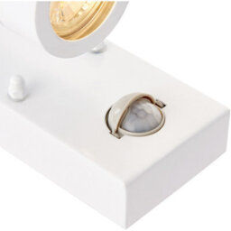 Twin Up & Down Ip44 Wall Light With Pir Sensor - 2 X 7W Gu10 Led - Gloss White - thumbnail 4
