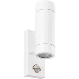 Twin Up & Down Ip44 Wall Light With Pir Sensor - 2 X 7W Gu10 Led - Gloss White - thumbnail 3