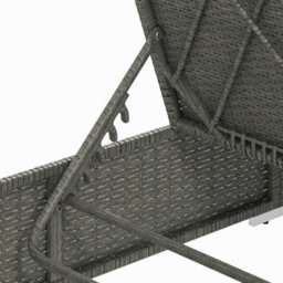 Outsunny Patio Rattan Chaise Lounge Garden Pool Wicker Sun Lounger Adjustable - thumbnail 9
