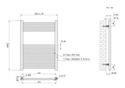 Lux Heat Chrome Ladder Towel Radiator 800mm (H) X 600mm (W) - thumbnail 2
