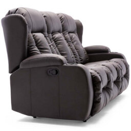 More4Homes Caesar Manual Recliner Bonded Leather 1+3 Seater Sofa Set (Brown) - thumbnail 7