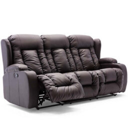 More4Homes Caesar Manual Recliner Bonded Leather 1+3 Seater Sofa Set (Brown) - thumbnail 3