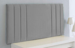 "Slumbre Rio Plush Velvet 4Ft Small Double 20"" Headboard -  Silver"