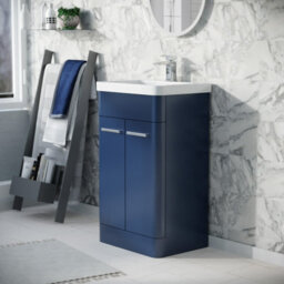 Nes Home 500mm Freestanding Vanity Unit Cabinet And Wash Basin Royal Blue - thumbnail 3