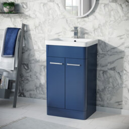 Nes Home 500mm Freestanding Vanity Unit Cabinet And Wash Basin Royal Blue - thumbnail 1