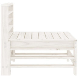 Walplus Outdoor Garden Middle Sofa For Patio Balcony Poolside Furniture White Solid Wood Pine - Cushion Not Included - thumbnail 3
