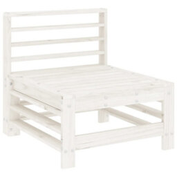 Walplus Outdoor Garden Middle Sofa For Patio Balcony Poolside Furniture White Solid Wood Pine - Cushion Not Included - thumbnail 2