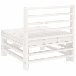 Walplus Outdoor Garden Middle Sofa For Patio Balcony Poolside Furniture White Solid Wood Pine - Cushion Not Included - thumbnail 4