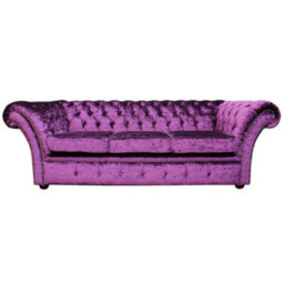 Chesterfield 3 Seater Sofa Settee Boutique Crush Purple Velvet Fabric In Balmoral Style - thumbnail 2