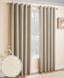 Enhanced Living Vogue Cream 90 X 72 Inch (229X183Cm) Eyelet Thermal Noise Reducing Dim Out Curtains (Pair)
