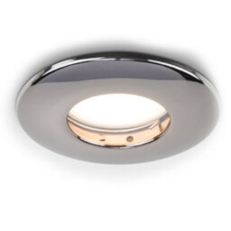 Valuelights Fire Rated Bathroom/shower Ip65 Black Chrome Domed Ceiling Downlight - Includes 5W Led Bulb 3000K Warm White - thumbnail 1