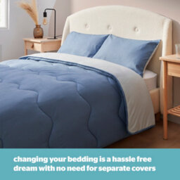 Silentnight Seersucker Coverless Duvet 2.5 Tog Blue/grey - Double - thumbnail 2