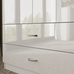 Fwstyle Chilton 2 Door Wardrobe With 2 Drawers White Gloss Scratch Resistant (H) 180 (W) 80 (D) 50Cm - thumbnail 3