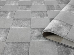 Vellure Modern Indoor Living Room Area Rug Embossed Metallic Sheen Grid Design Grey 120X170 Cm - thumbnail 3