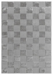 Vellure Modern Indoor Living Room Area Rug Embossed Metallic Sheen Grid Design Grey 120X170 Cm - thumbnail 2