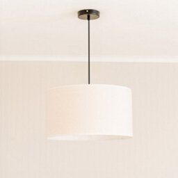 Valuelights Eva Natural Linen Fabric With White Trim Large Drum Light Shade And Bulb (D)45Cm - thumbnail 3