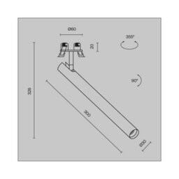 Luminosa Lighting Luminosa Focus T Recessed Downlight White 3000K 350Lm - thumbnail 2