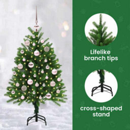 Vidaxl Christmas Tree With 150 Leds With Stand Green 120 Cm Pe - thumbnail 8