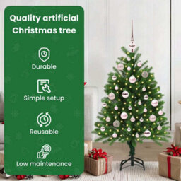 Vidaxl Christmas Tree With 150 Leds With Stand Green 120 Cm Pe - thumbnail 7