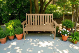 Garden Store Direct Vienna Wood Effect 2 Seat Bench - Teak - thumbnail 4