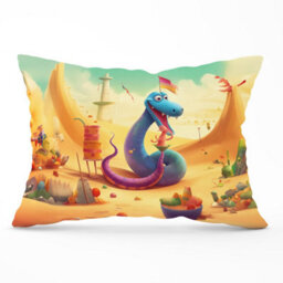 Warren Reed Designer Snake On A Beach Holiday Cushions 33Cm X 48Cm - thumbnail 1