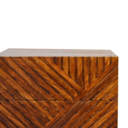 Wyld Haus Orvieto Mango Wood 2-Drawer Bedside Table With Hand-Carved Line Design - thumbnail 5