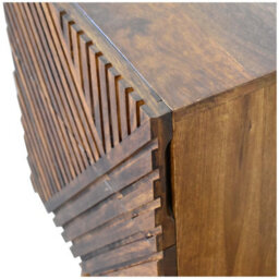 Wyld Haus Orvieto Mango Wood 2-Drawer Bedside Table With Hand-Carved Line Design - thumbnail 6