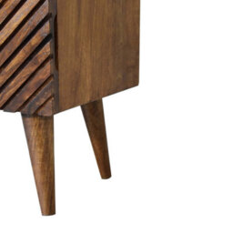Wyld Haus Orvieto Mango Wood 2-Drawer Bedside Table With Hand-Carved Line Design - thumbnail 8