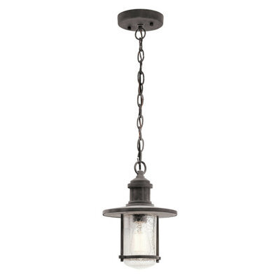 Outdoor Ip45 Weathered Zinc Led Chain Lantern Light For Gardens And Patios